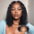 Deep Wave Human Hair Bob Wig 12 Inch HD Lace Front Curly Wigs for Black Women