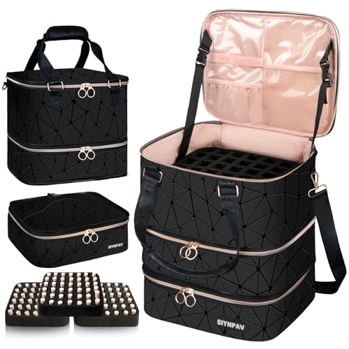 Nail Polish Organizer Bag 126 Bottle Capacity 3-Layer Storage