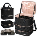 Nail Polish Organizer Bag 126 Bottle Capacity 3-Layer Storage