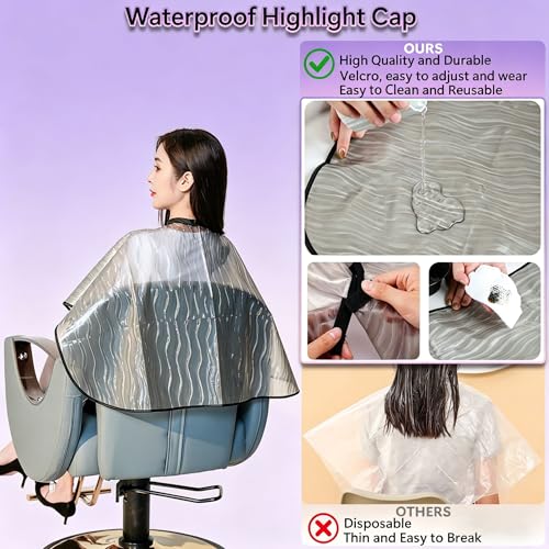 Professional Silicone Highlighting Cap Set for Hair Coloring