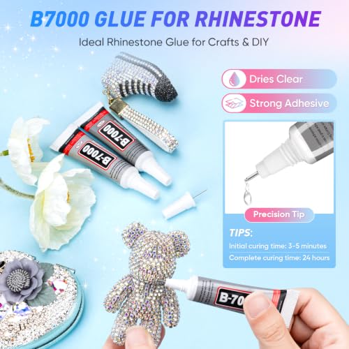 40000pcs Resin Rhinestones Bedazzling Kit - 40 Colors 3mm Flatback Gems