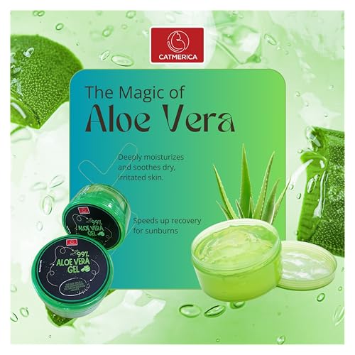 Aloe Vera Gel ? 99% Pure, Fast-Absorbing and No-Residue Moisturizer, Non-Sticky - Aloe Vera can be good for Sunburn, after tanning, Dry Skin, Body, face & hair Care ? 10.1 fl oz (300g).