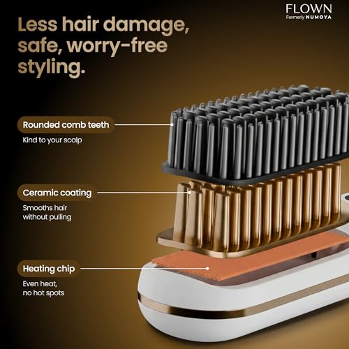 Flown Go Brush MAX - Cordless Ionic Hair Brush with USB-C