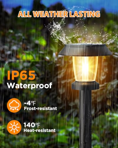 Solar Pathway Lights 8 Pack - Waterproof Outdoor Garden Lights