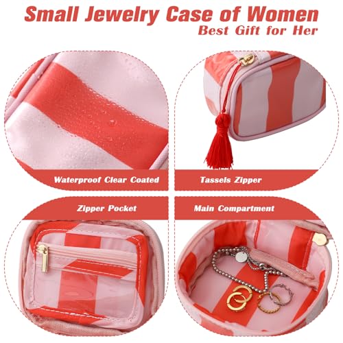 Travel Jewelry Case - Waterproof Striped Storage Box