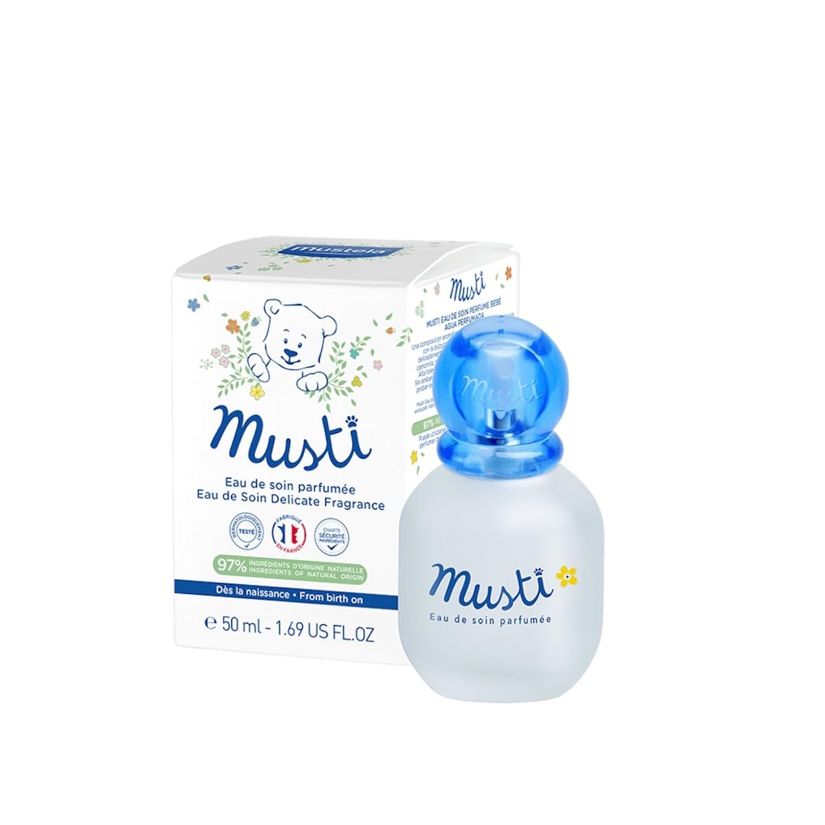 Mustela Musti - Baby Plant-Based Perfume & Cologne Spray - Delicate Fragrance for Boys & Girls - with Chamomile & Honey Extracts - Alcohol Free - 1.69 fl. oz.