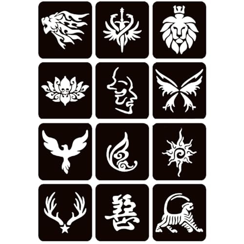 Henna Tattoo Kit with 5 Inks & 88 Stencils