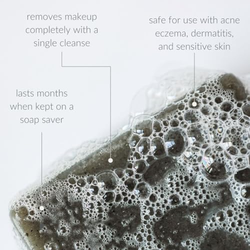 Osmia Skincare - Natural Black Clay Facial Soap Bar | Dead Sea Mud, Jojoba Oil, Mango Butter, Coconut Milk | Nourish, Soothe, Soften | Clean Beauty For Healthy Skin (2.25 oz | 64 g)