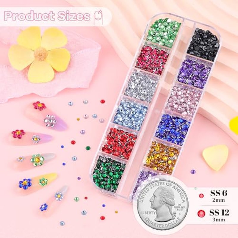 5000 Pcs Colorful Flatback Resin Rhinestones for Nail Art
