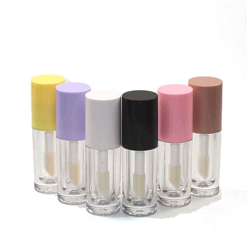 COSIDEA 30pcs Nude Empty 6ml 0.2oz Lip Gloss Tubes with Big Doe Foot Wand，Round Lipgloss Containers，Concealer Tube Cosmetic Packing Container Bulk Wholesale