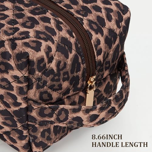 Leopard Print Hair Tool Travel Bag with Handle for Dyson Airwrap