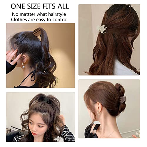 Small Double Row Hair Claw Clips - Strong Hold for Thin & Thick Hair
