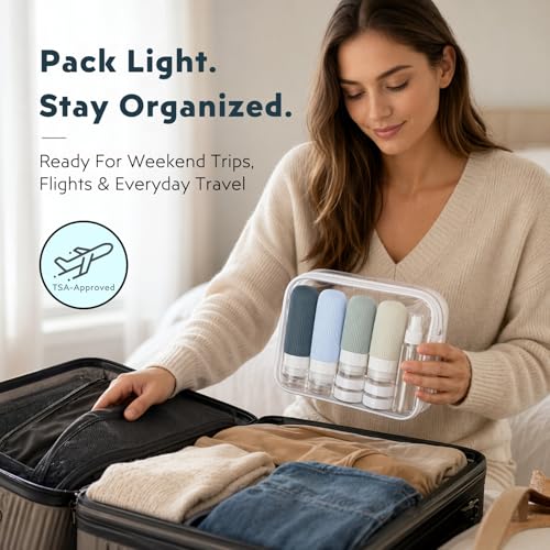 16-Pack TSA-Approved Travel Bottles Set with Jars & Accessories