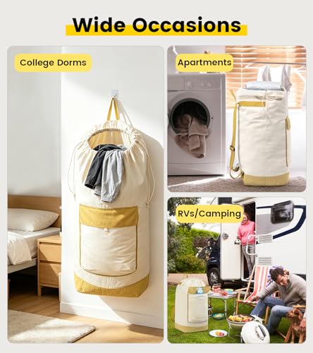 Vorspack Canvas Laundry Backpack - Large Washable Hamper Bag
