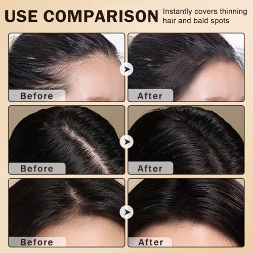 Hair Building Fibers - Black Thickening Powder for Thinning Hair