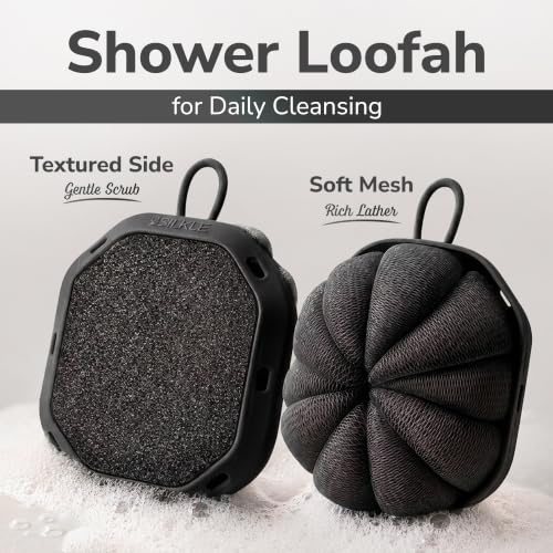 SILKLE Double-Sided Silicone Loofah - Soft & Exfoliating, 2 Pack