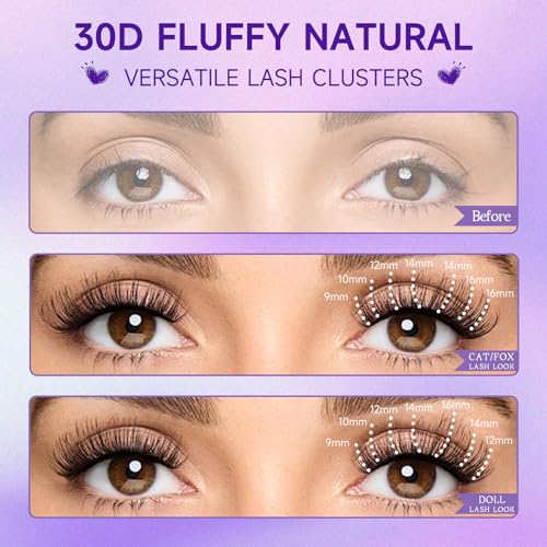 30D Wispy Lash Clusters 9-16mm 320pcs DIY Eyelash Extensions