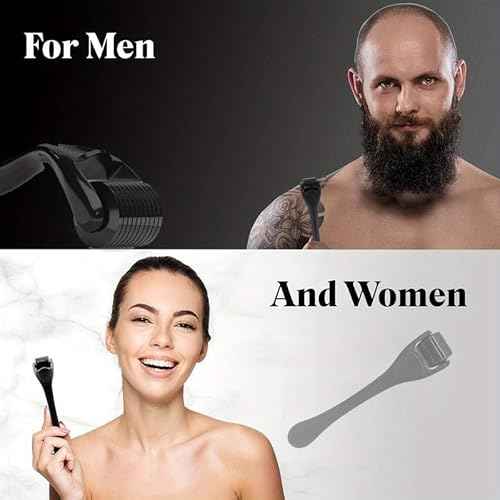540 Titanium Derma Roller For Face Hair Beard£¬Scalp Derma Roller £¬Beard Microneedle Roller£¬Personal Use Microneedling Roller Microdermabrasion Cosmetic Beauty Instrument Self-Care Gifts For Men Women