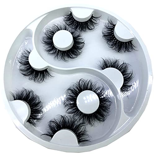 5 Pairs 8D Fluffy Cat-Eye Faux Mink False Eyelashes