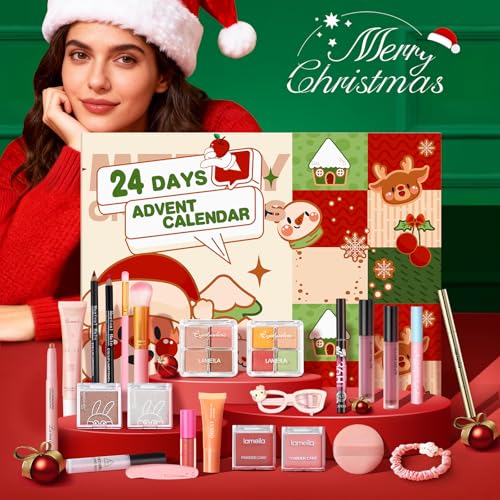 Makeup Advent Calendar 2025 Teen Girls Women, 24 Days Beauty Advent Calendar Christmas Countdown Make up Gift Set, 2025 Xmas Gift Surprise Box Calendar Makeup Set