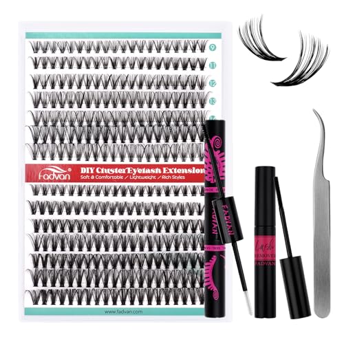 FADVAN Lash Clusters 280pcs DIY Eyelash Extensions Kit 9-16mm