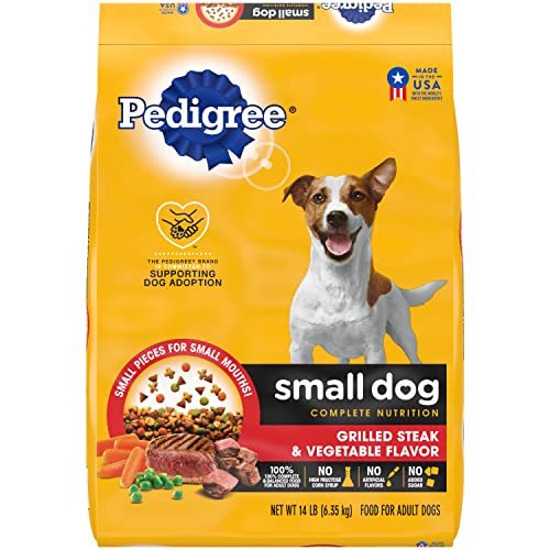 Pedigree Complete Nutrition Adult Small Dog Dry Dog Food, Grilled Steak and Vegetable Flavor, 14 lb. Bag