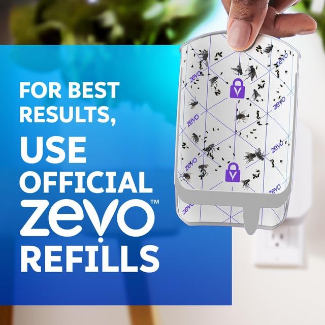 Zevo Plug-in Indoor Fly Trap with UV Light - 2 Bases & Cartridges
