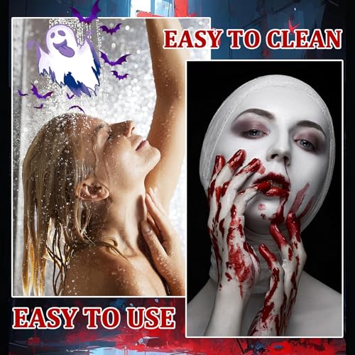 Fake Blood Makeup Spray,Realistic Fake Blood Splatter for Clothes and Face,High Pigment Halloween Fake Liquid Blood Washable for Vampire Zombie Monster Costume Cosplay SFX Halloween Makeup