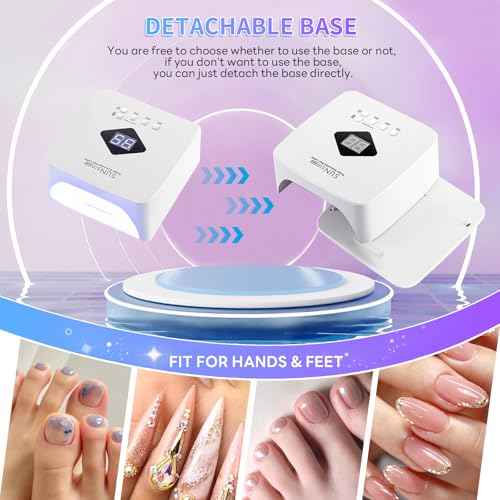 Cordless Nail Lamp 120W Rechargeable UV Light for Gel Nails LED Nail Dryer with 3 Timer Modes Perfect for Salon and Home Use Portable Cordless Design Continuous Use Up to 4-5 Hours(S10)