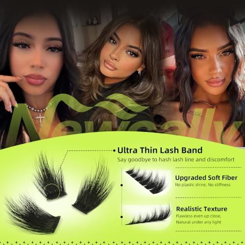 Newcally Mink Lash Clusters D Curl 10-20MM Wispy