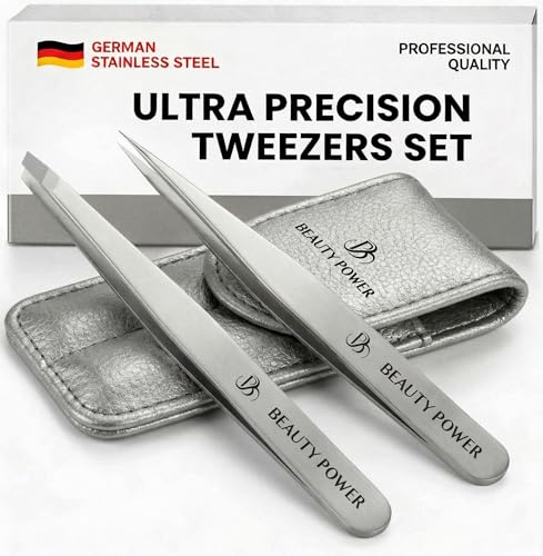 Professional Tweezers Set – Slant & Point German Stainless Steel