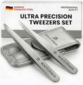 Professional Tweezers Set – Slant & Point German Stainless Steel