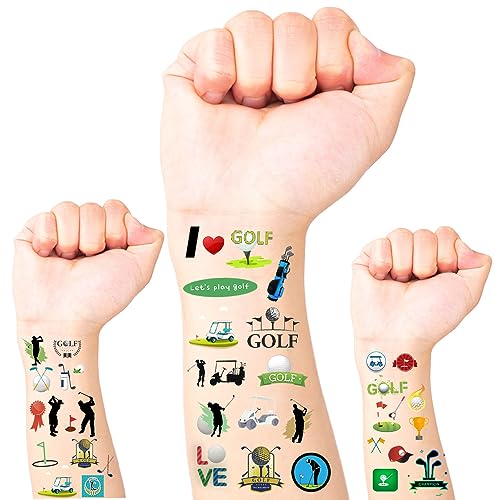 Oringaga 500PCS Golf Theme Tattoos Temporary Sticker-Golf Theme Birthday Party Stickers Party Supplies Decorations Favors Goodie Bag Stuffers (24Sheets)