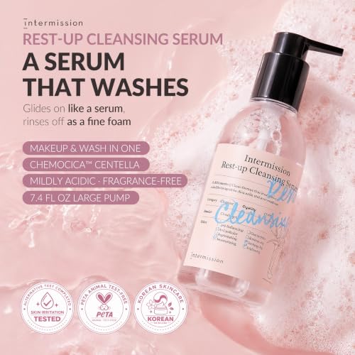 INTERMISSION Rest Up Cleansing Serum, Gentle Face Cleanser to Foam,