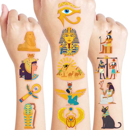 96 PCS Ancient Egypt Temporary Tattoos for Kids Party