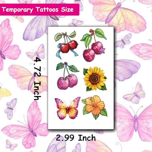 Glitter Temporary Tattoos for Girls 10 Sheets Glitter Flowers Bird Butterfly Heart Temporary Tattoos for Girls Kids Birthday Party Supplies Gifts Decoration