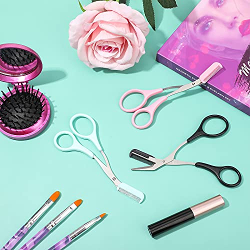 Eyebrow Trimmer Scissors with Comb - Stainless Steel