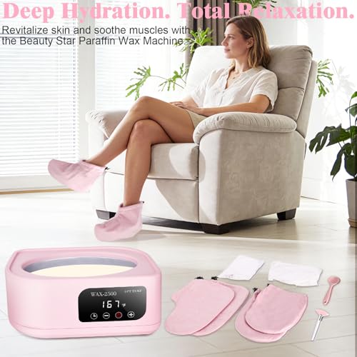 Beauty Star 3500ml Pink Paraffin Wax Machine for Hands & Feet with Accessories
