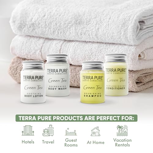 Terra Pure Green Tea Amenities Kit, 80 Pieces Travel Size