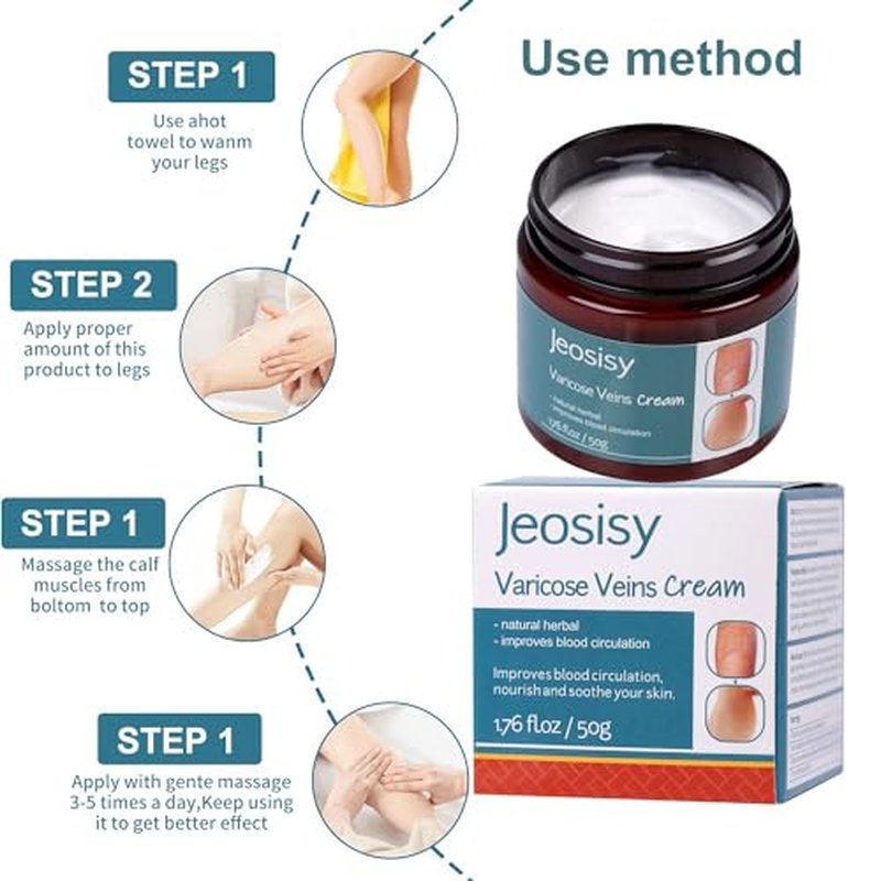 Natural Varicose Vein Cream for Soothing Legs & Skin