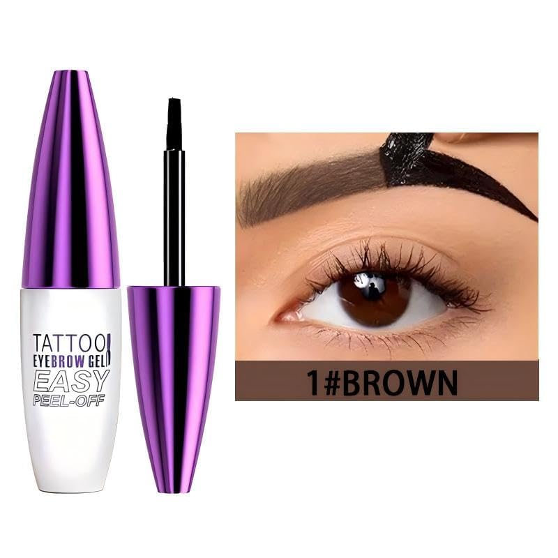 2 Pack Peel Off Eyebrow Gel Tattoo - Waterproof, Dark Brown