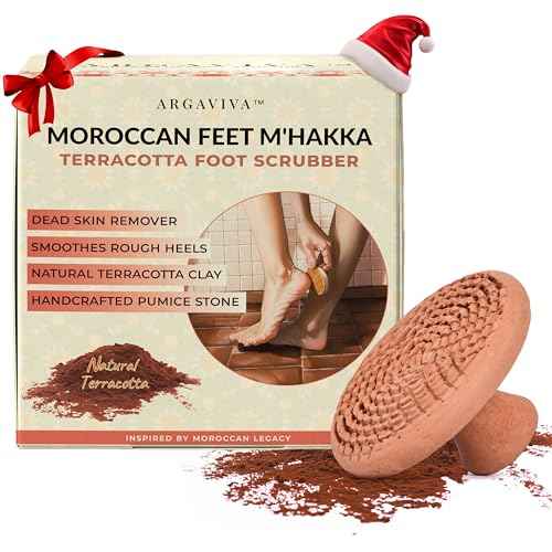Natural Terracotta Pumice Stone for Feet ? Handcrafted Foot Scrubber & Callus Remover with Gentle Exfoliation and Ergonomic Design for Smooth, Soft & Refreshed Feet ? for a Spa-Like Pedicure