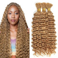 #27 Honey Blonde Braiding Hair 12" Deep Wave Human Hair Bulk