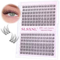 Natural Lash Clusters Wispy Clear & Black Band Cluster Eyelash Extensions 10-12MM Short Natural Look C Curl Thin Band False Eyelashes