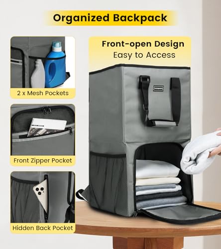 Extra Large Laundry Backpack - 90L Heavy-Duty Laundry Bag with Straps