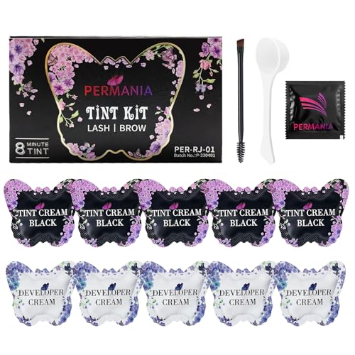 PERMANIA Lash Color Kit - Professional Black Tint, 8 Min Application