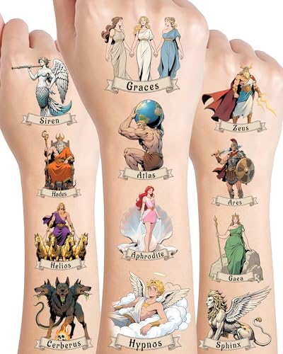 150Pc Greek Mythology Temporary Tattoos - Kids Safe