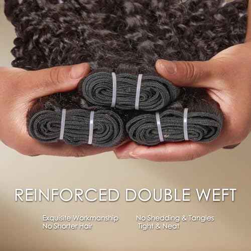 WEQUEEN Burmese Curly Bundles Human Hair 16A Brazilian Virgin Hair 20 Inch Thick Weave Natural Black