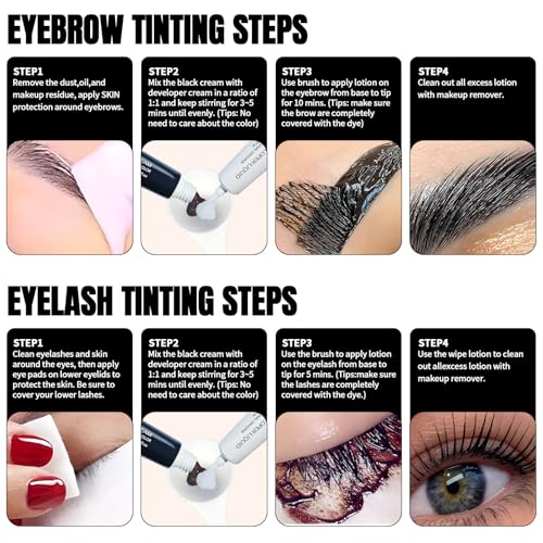 Libeauty Lash Color Kit 15ml - Black Eyebrow & Eyelash Coloring with Natural Effects, Salon & Home Use, Lasts 4-6 Weeks