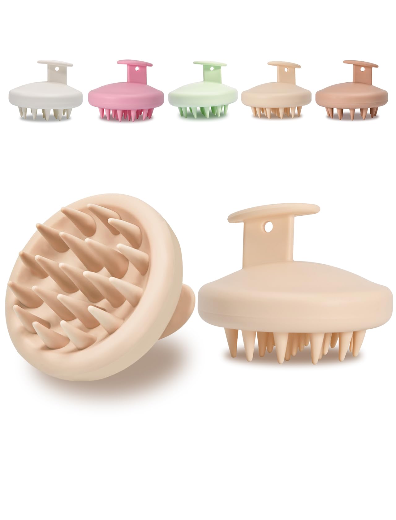 Shampoo Scrubber Scalp Scalp Massager Hair Growth [Beige] Brush for Dandruff Stress Relax Dog Head Massager Hair Brushs for Shower Soft Silicone Stimulating for Animal Gift for Wife Girls Mother